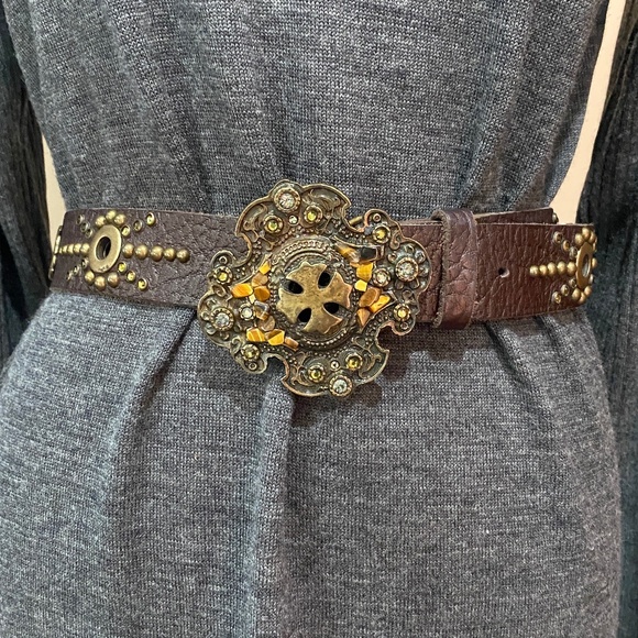 VINTAGE Studded Belt S-M - Picture 1 of 5